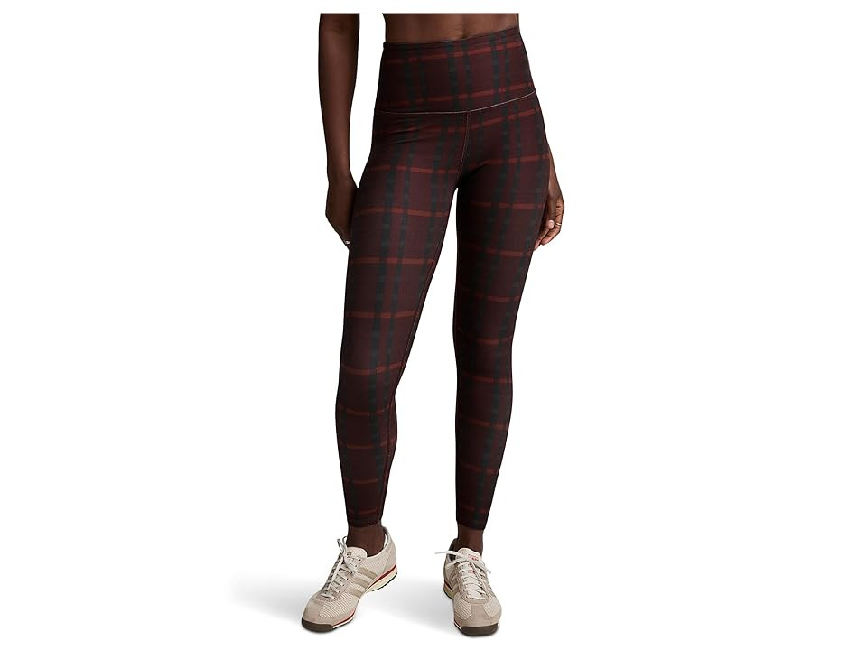 Beyond Yoga Softmark Caught in The Midi High Waisted Leggings Women's Clothing Dark Cherry Preppy Plaid : XL (US Women's 14-16) | Zappos