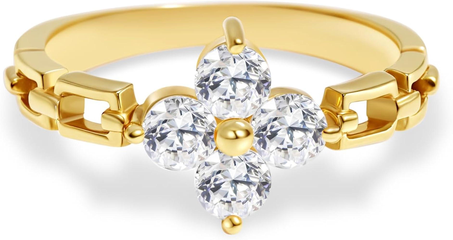 Engagement Rings for Women,Two-in-One Halo Wedding Promise Cubic Zirconia Band,18K Gold Plated St... | Amazon (US)