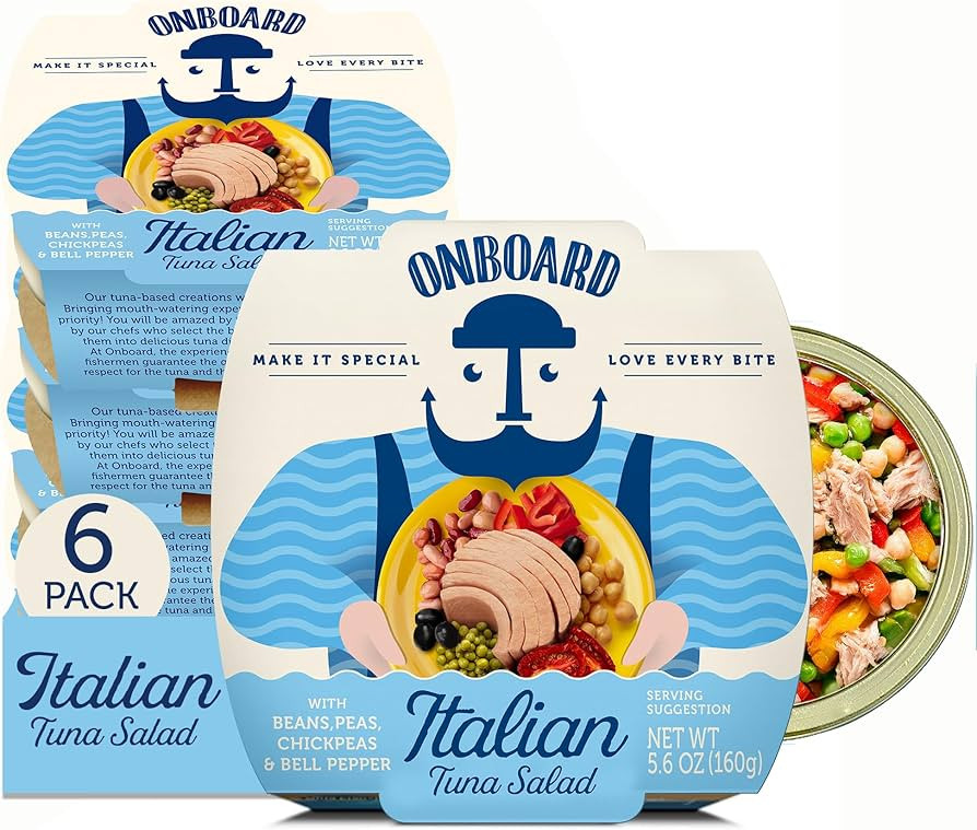 Onboard Ready to Eat Italian Tuna Salad - Tuna Snacks with Beans, Chickpeas, Peas & Peppers - Hig... | Amazon (US)