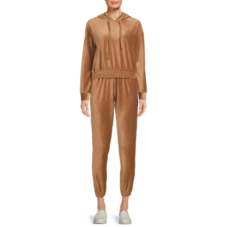 No Boundaries Juniors Corduroy Hoodie and Jogger Pants Set, 2-Piece - Walmart.com | Walmart (US)