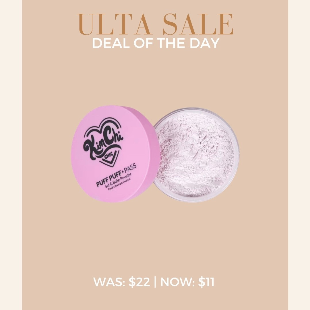 Ulta 21 Days of Beauty Deal of the Day! 
KimChi Puff Puff Pass Setting Powder

#LTKSaleAlert #LTKBaby