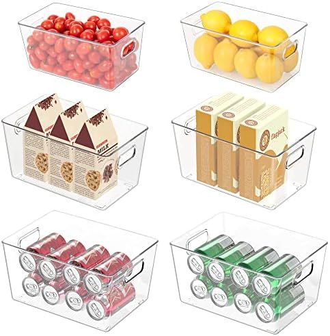 SMARTAKE 6-Pack Refrigerator Organizer Bins, BPA-Free Food Storage Bins, Clear Plastic Soda Can O... | Amazon (US)