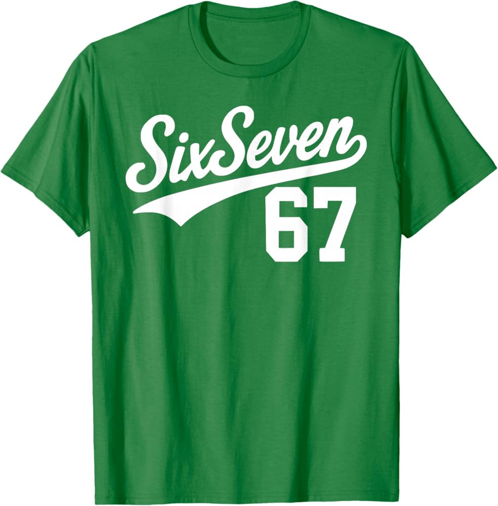 Six Seven Baseball Style Number 67 Sports Slang Meme Kids T-Shirt | Amazon (US)