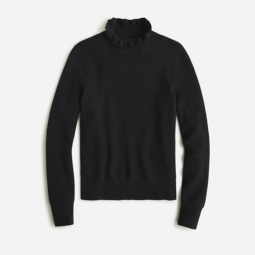 Ruffleneck merino wool sweater | J. Crew US