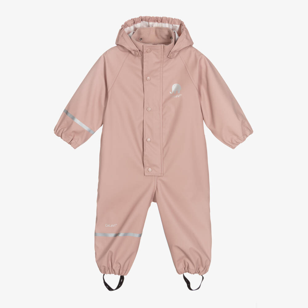 Girls Pink Waterproof Rainsuit | Childrensalon