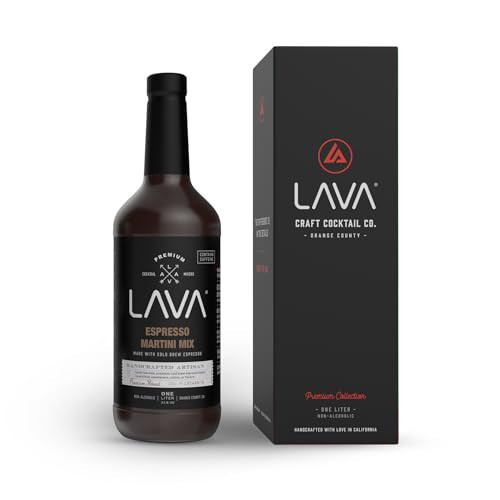 LAVA Premium Espresso Martini Mix, Cold Brew Espresso, 65mg Caffeine Per Serv., No Artificial Sweeteners, Colors, or Flavors, Espresso Martini Gift, 1-Liter (33.8oz) Glass Bottle | Amazon (US)