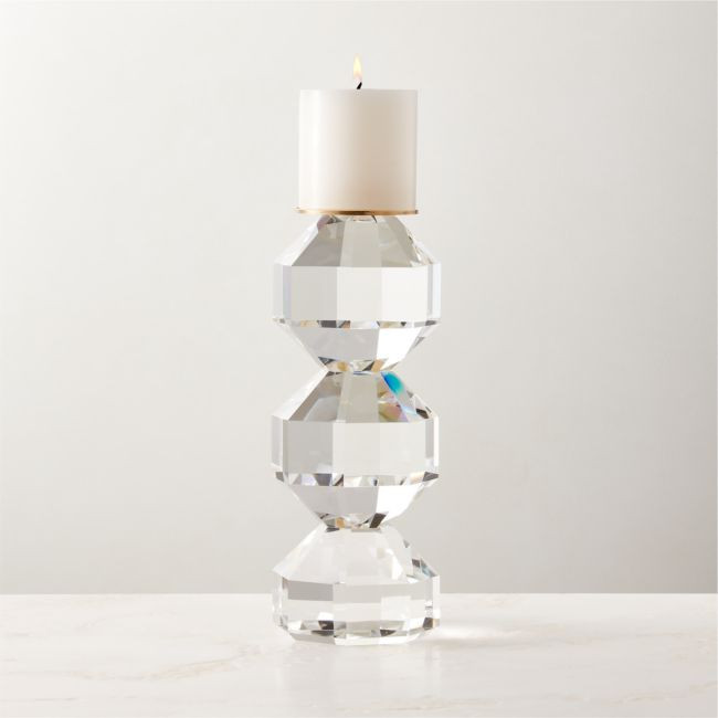 Fren Crystal Pillar Candle Holder Small | CB2