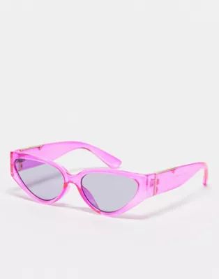 AJ Morgan angular cat eye sunglasses in hot pink | ASOS (Global)