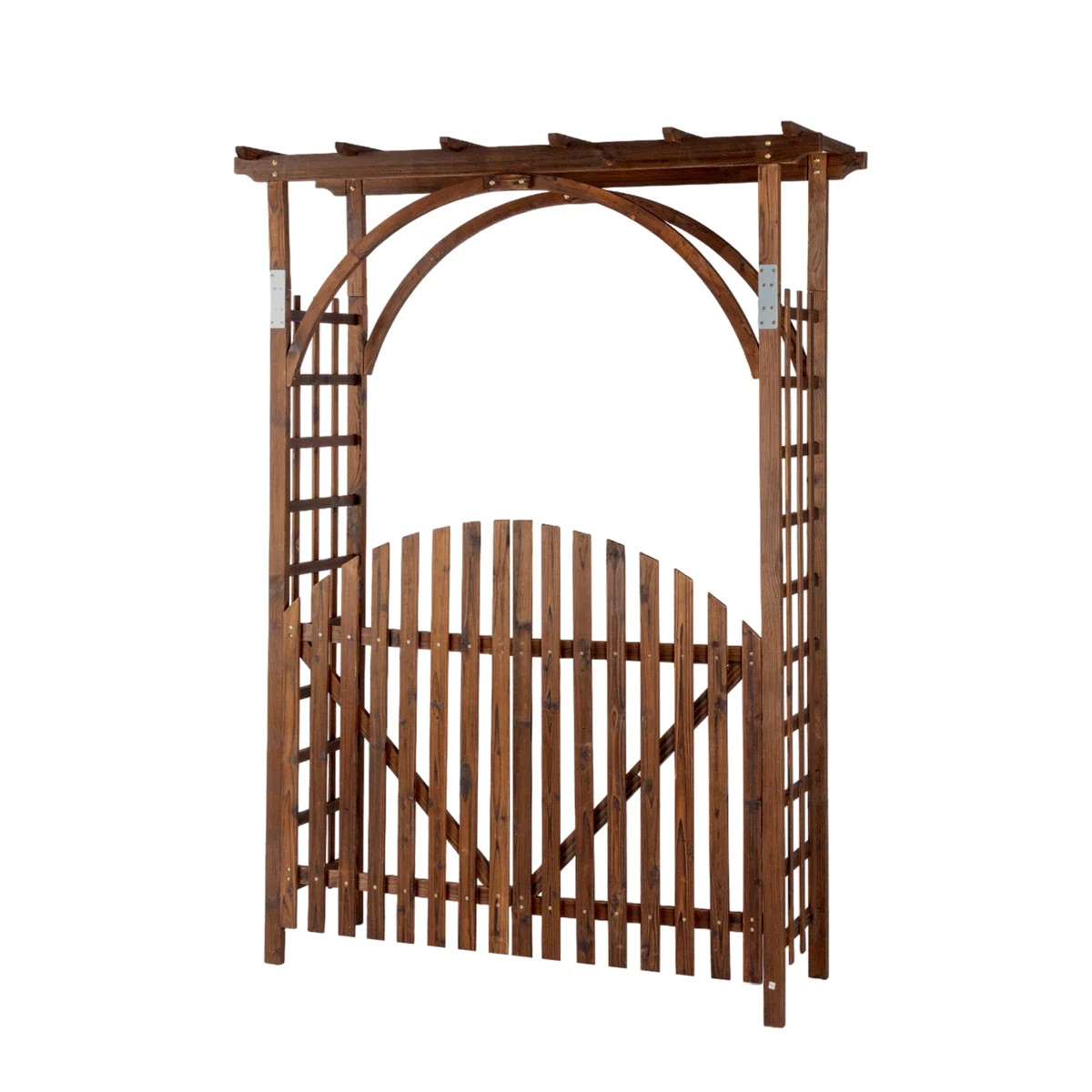 7FT Wood Garden Arbor With Door | Wayfair North America