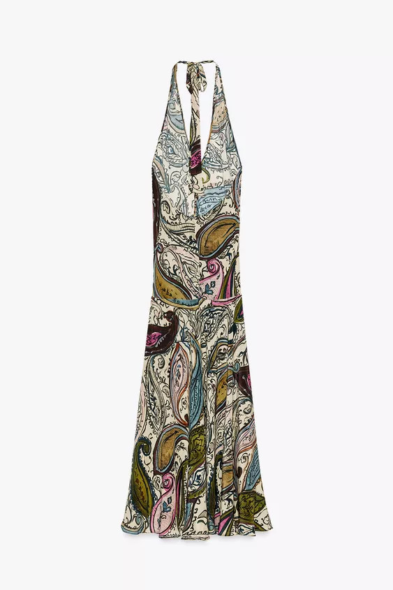 ZW COLLECTION PRINTED HALTER DRESS | Zara US