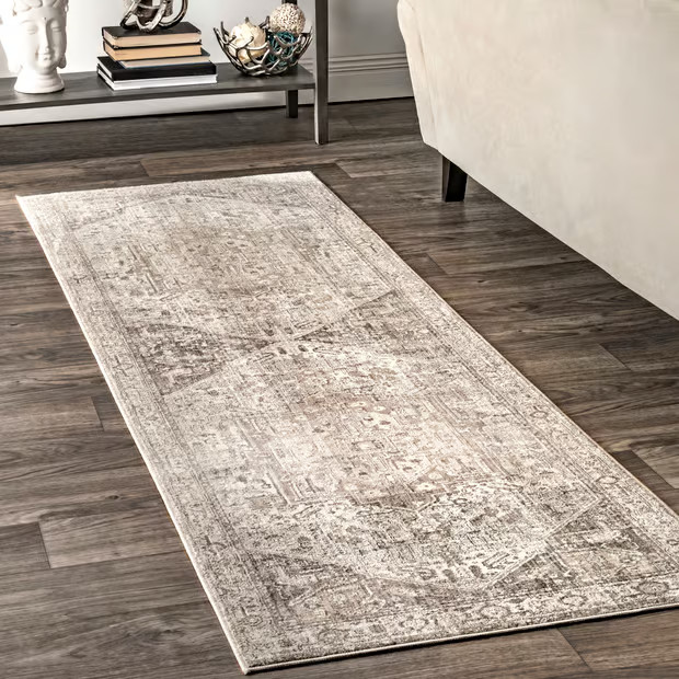 Silver Fringed Medallion Area Rug | Rugs USA