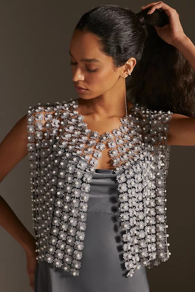 Floral Beaded Cape | Anthropologie (US)