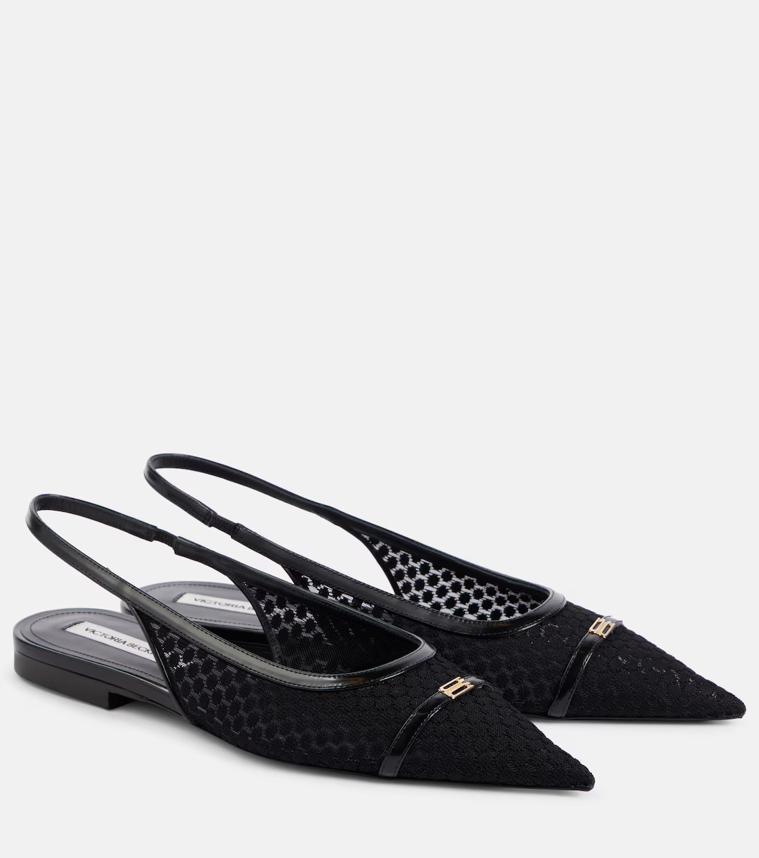 Leather-trimmed mesh slingback flats | Mytheresa (INTL)