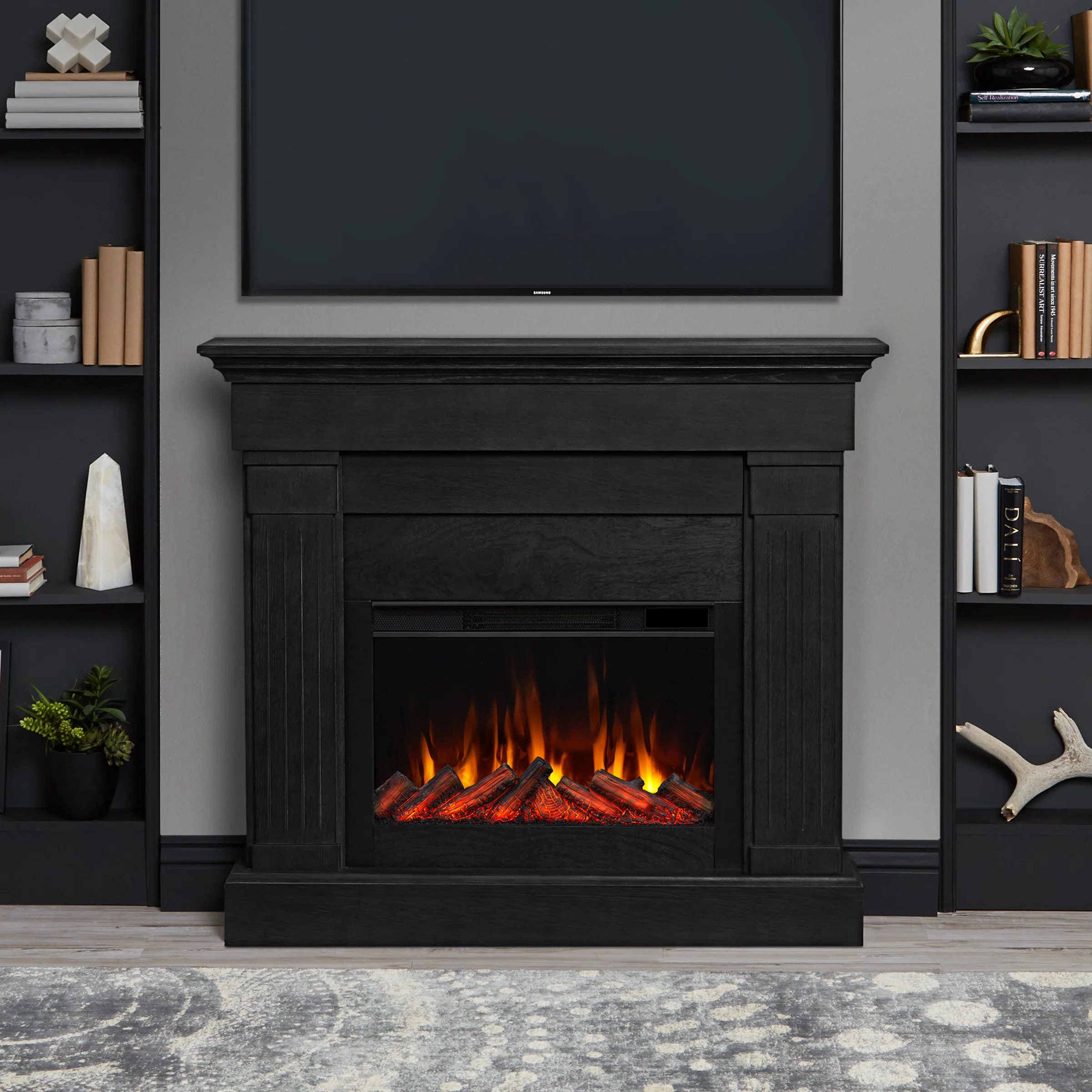 Crawford 47" Slim Electric Fireplace by Real Flame | Wayfair North America