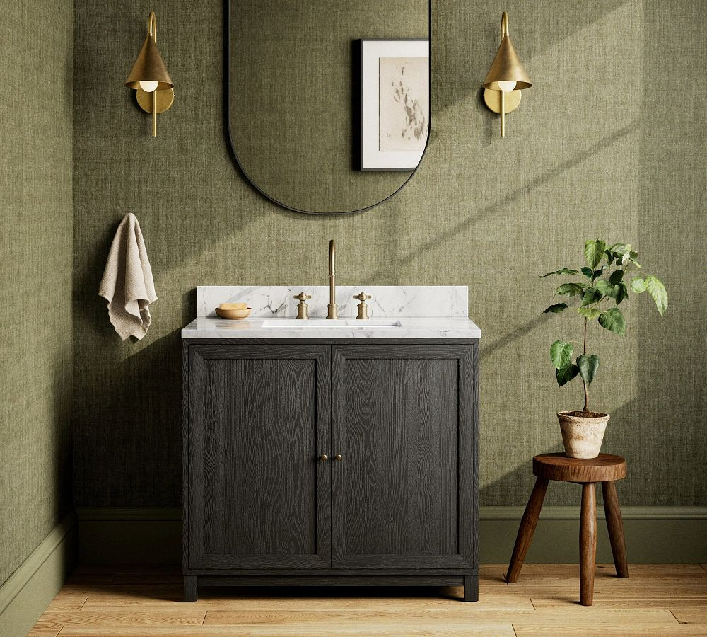 Bryer 36"-48" Marble Top Single Sink Vanity | Pottery Barn (US)