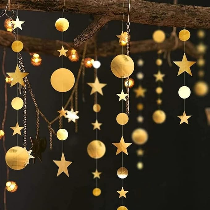 Decor365 Gold Star Garlands Decorations Hanging Twinkle Little Star Birthday Baby Shower Graduati... | Amazon (US)