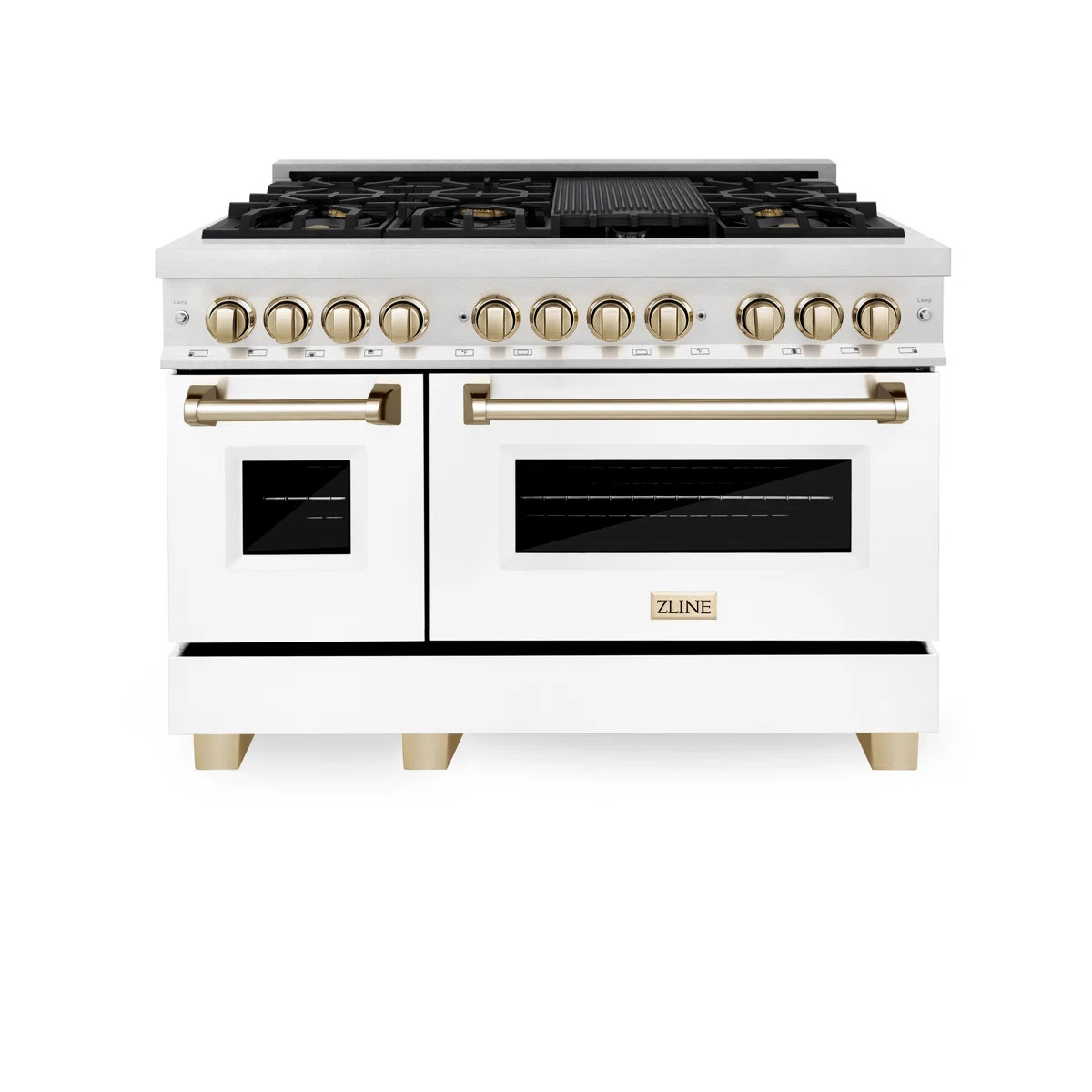 ZLINE Autograph Edition 48 in. 6.0 cu. ft. Legacy Dual Fuel Range with 7 Burner Gas Cooktop and 2... | Wayfair North America