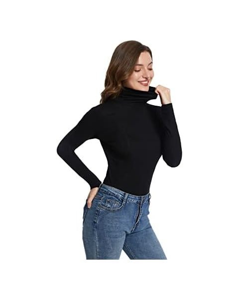 Womens Long Sleeve/Sleeveless Mock Turtleneck Stretch Fitted Underscrubs Layer Tee Tops | Amazon (US)