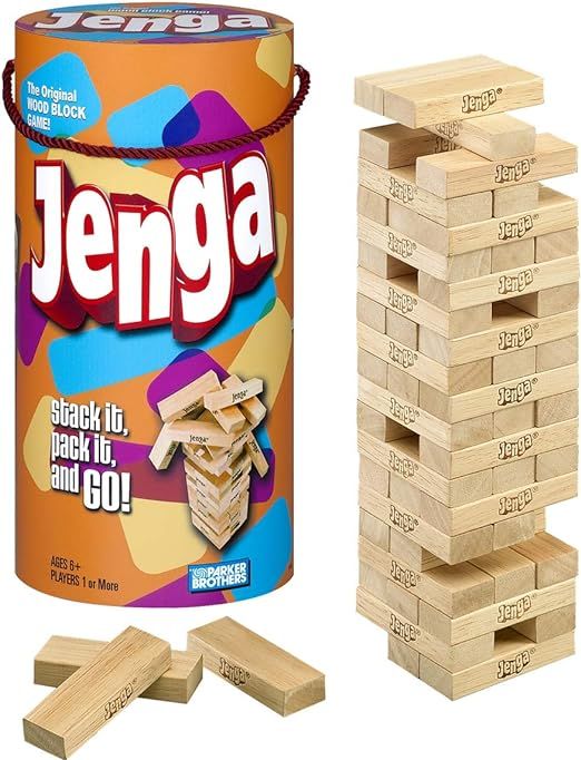 Jenga Game Wooden Blocks Stacking Tumbling Tower Kids Game Ages 6 and Up (Amazon Exclusive) | Amazon (US)