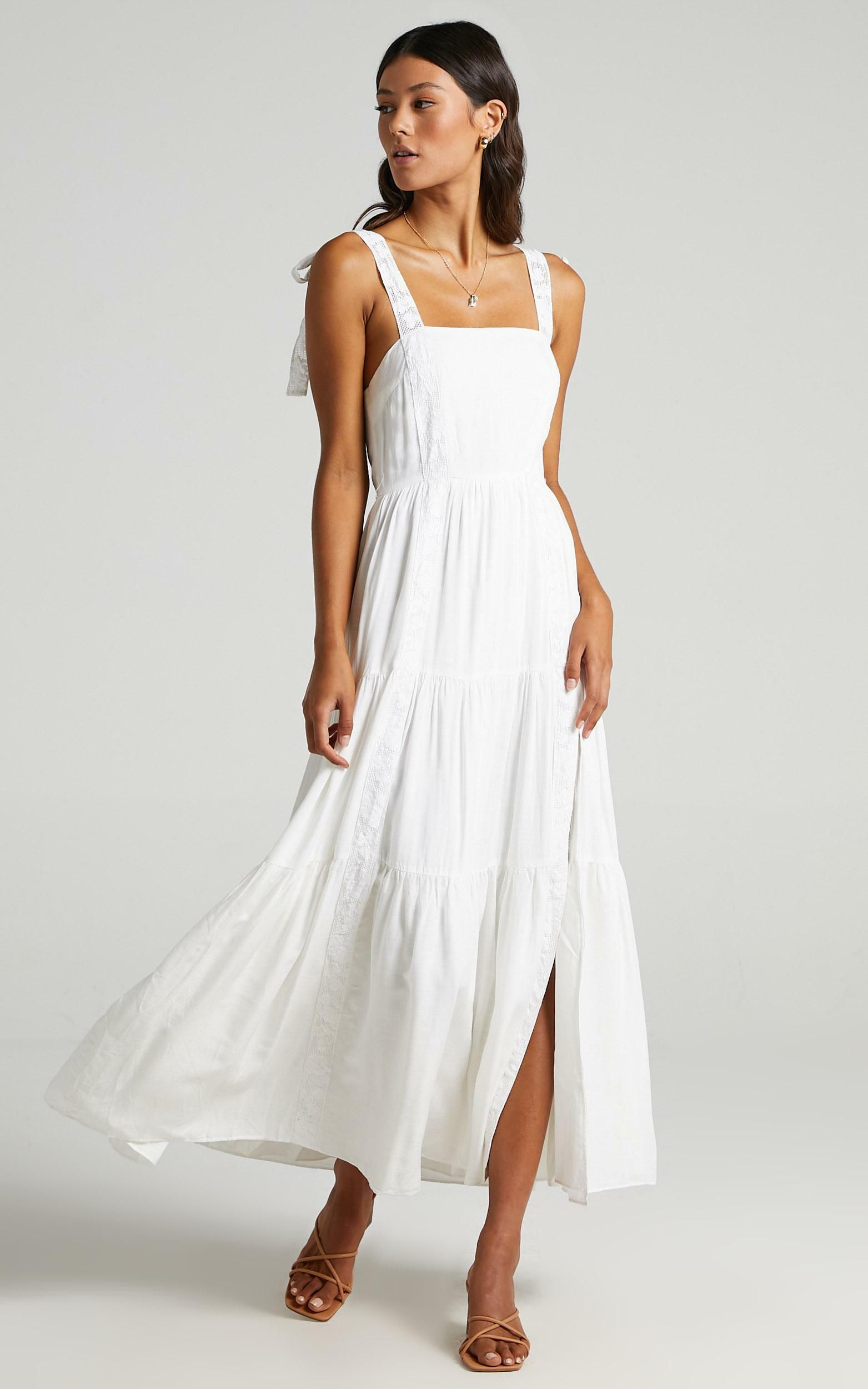 Afternoon Stroll Maxi Dress in White | Showpo - deactived