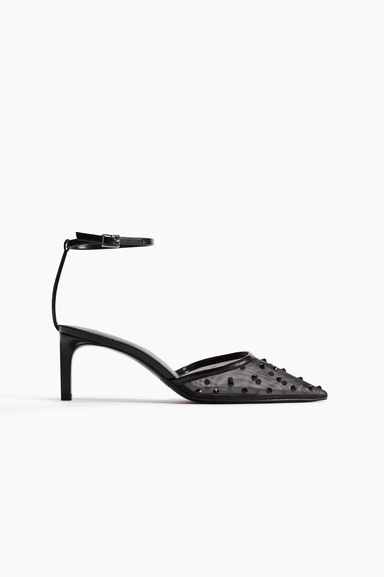 Rhinestone-Embellished Mesh Pumps | H&M (US + CA)