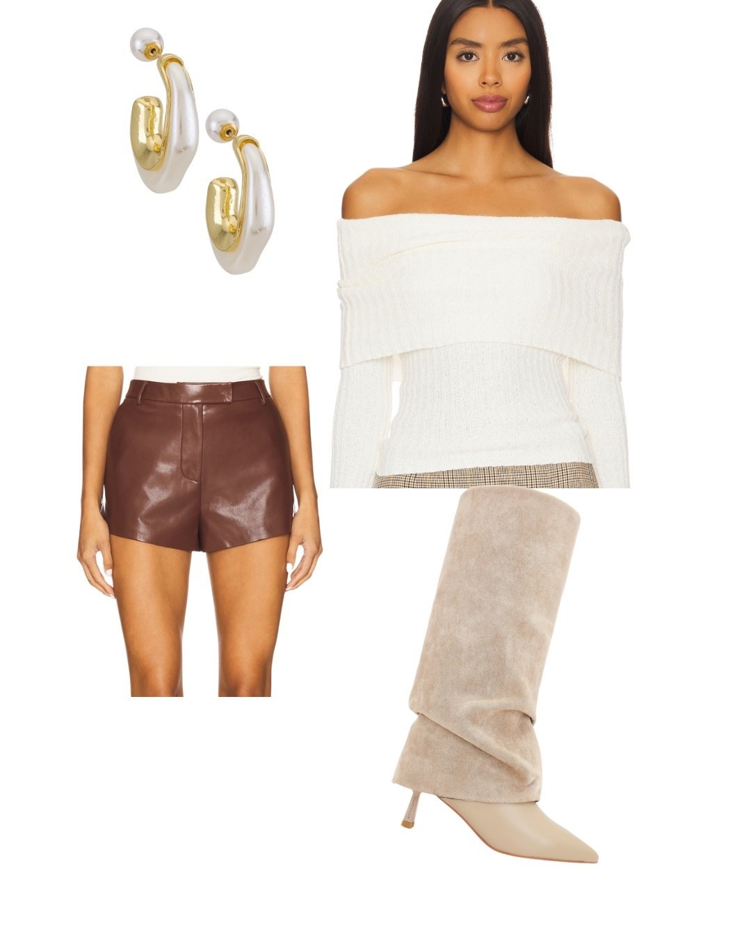 Who’s ready for fall clothes? (Me)

white sweater, brown leather shorts, fold over boots, gold pearl earrings, going out outfit, dinner outfit 

#LTKStyleTip #LTKSeasonal