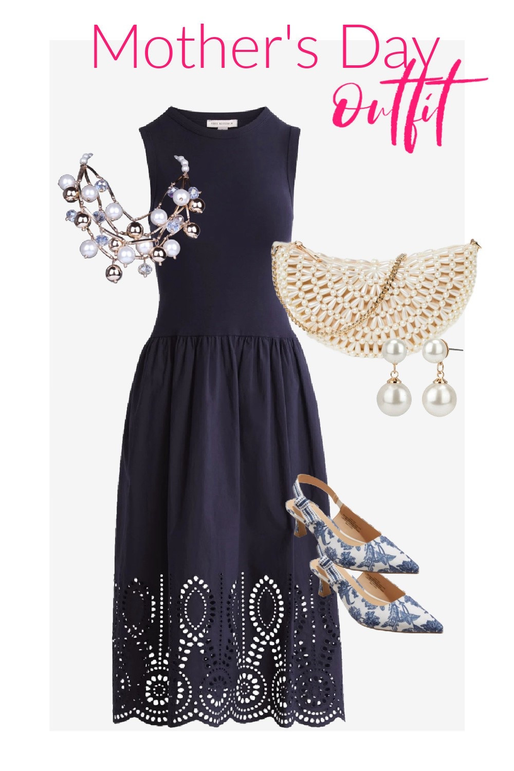 These blue and white heels looks so cute with this navy eyelet dress and the statement necklace and earrings.

#LTKSaleAlert #LTKPetite #LTKOver40