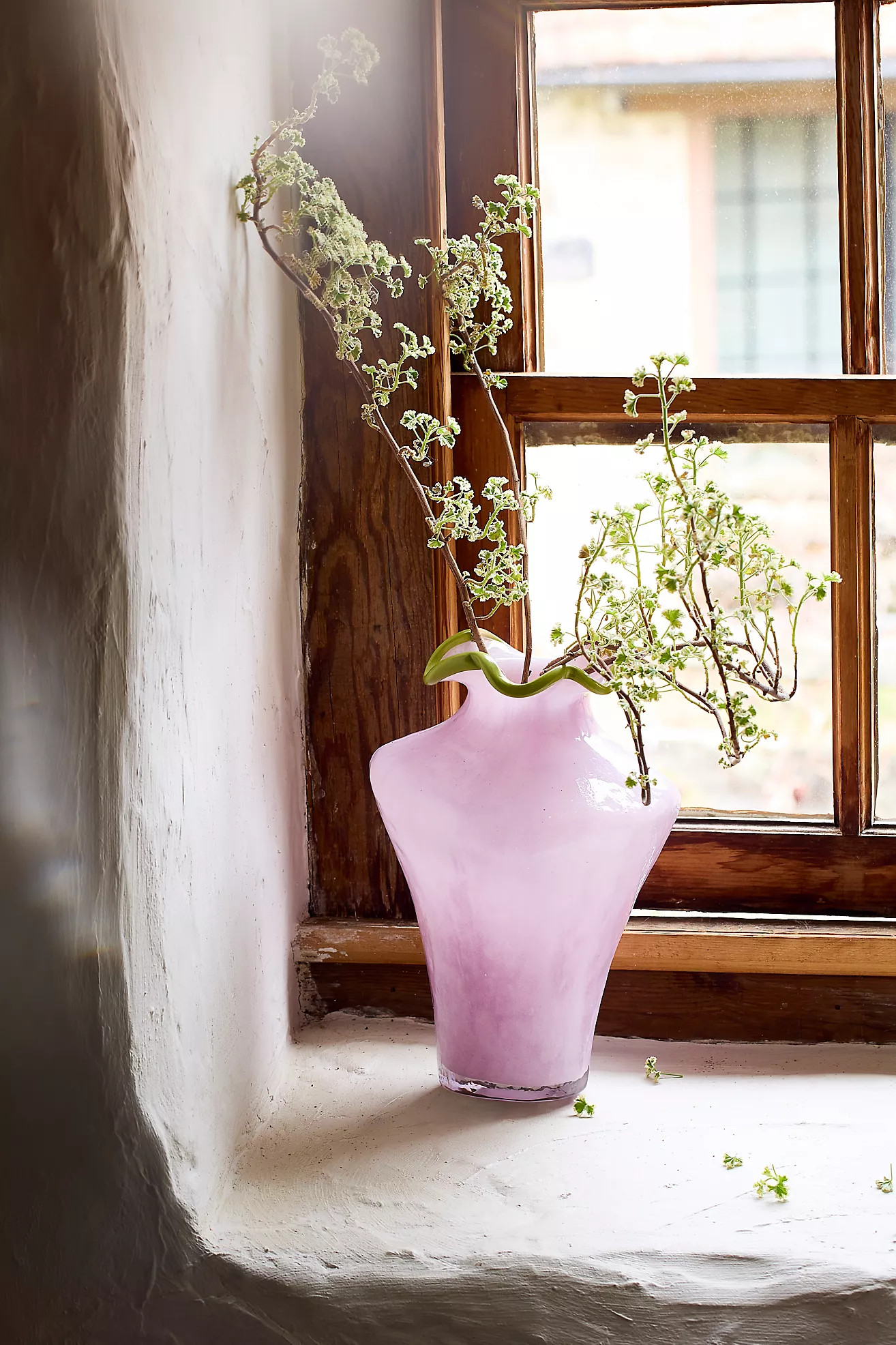 Contrast Rim Glass Vase | Terrain