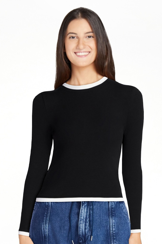 Scoop Women’s Double Layer Rib Tee with Long Sleeves, Sizes XS-XXL | Walmart (US)