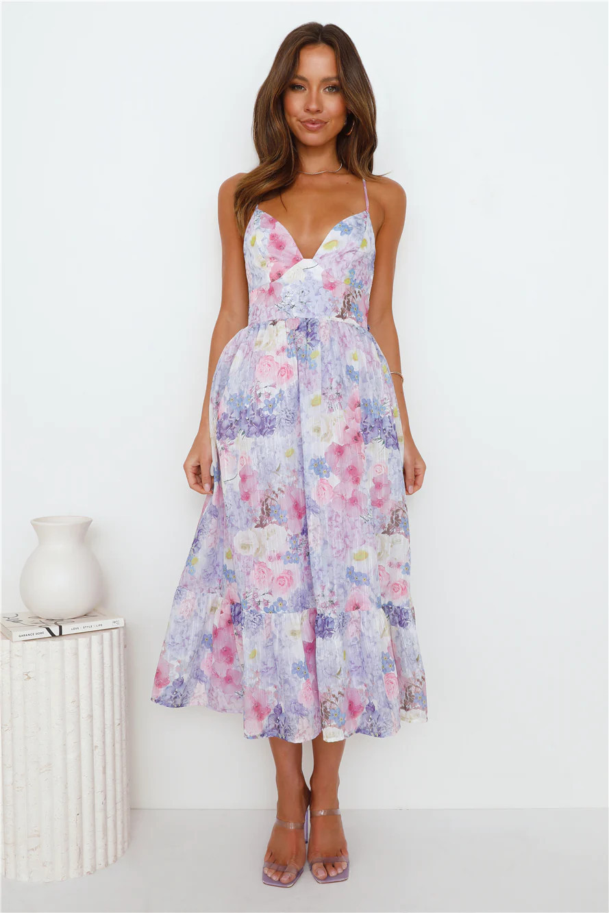 Express Your Feelings Midi Dress Purple | Hello Molly (AU)