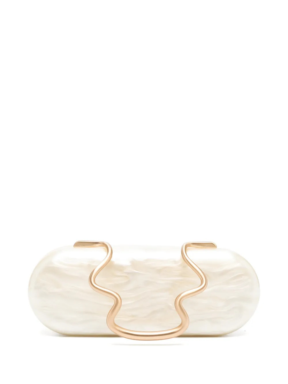 Cult Gaia Ilaria marbled-effect sculptural clutch bag - Neutrals | Farfetch Global