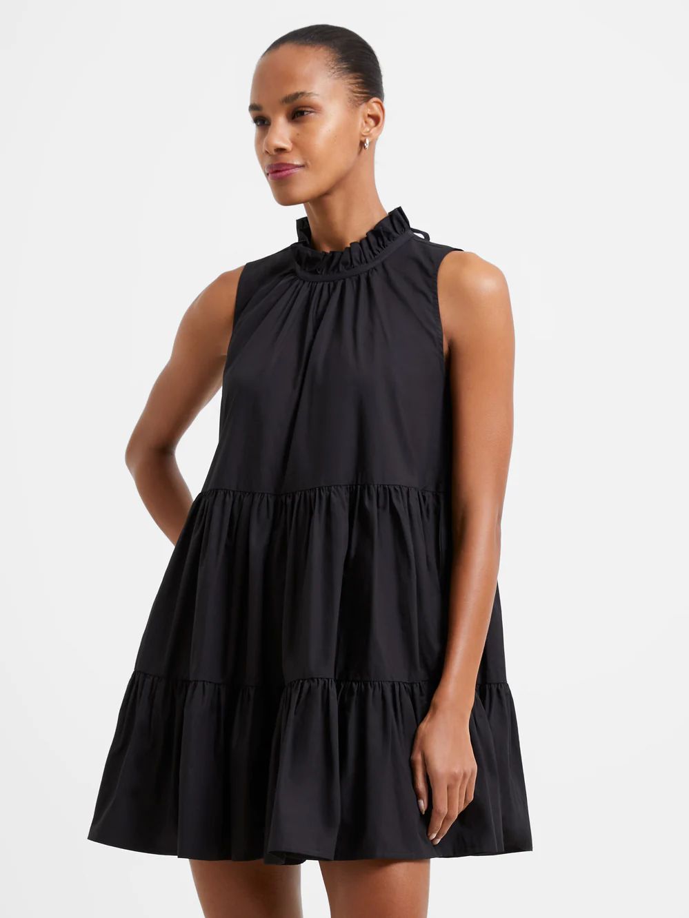 Rhodes Poplin Sleeveless Tiered Dress | French Connection (US)