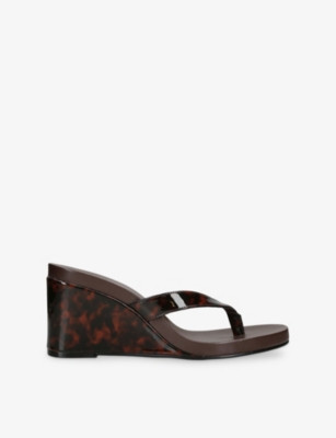STEVE MADDEN - Playing Faux-Leather Wedge Sandals | Selfridges.com | Selfridges