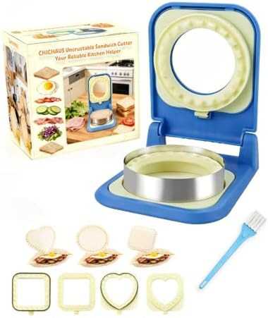 CHICHAUS 3-in-1 Uncrustable Sandwich Maker - Heart/Circle/Square Crustless Sandwich Cutter & Seal... | Amazon (US)