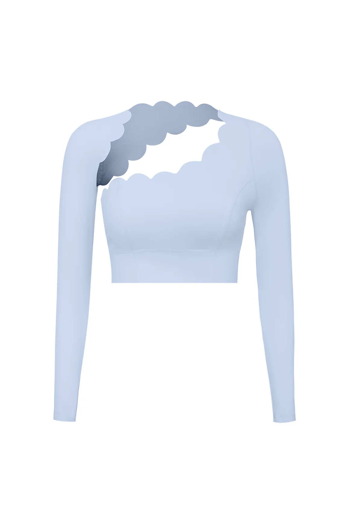 Asymmetrical Long Sleeve Crop Top | WISKIIACTIVE