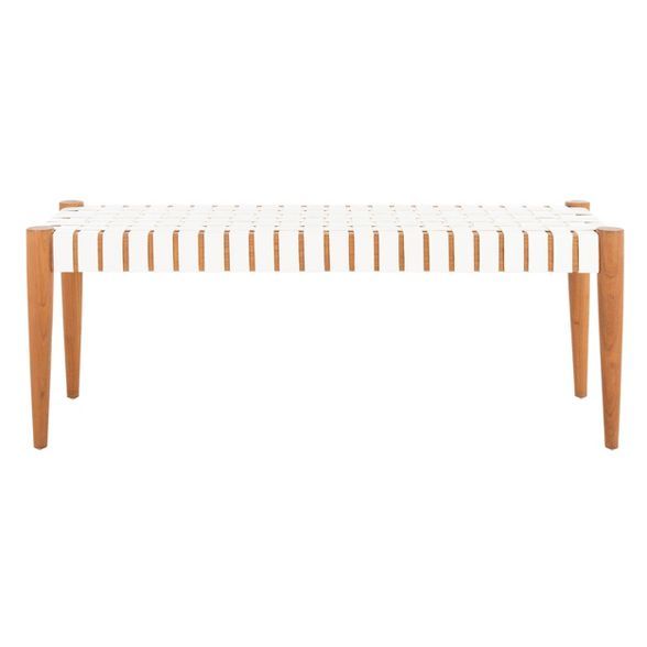 Amalia Leather Weave Bench - Safavieh | Target