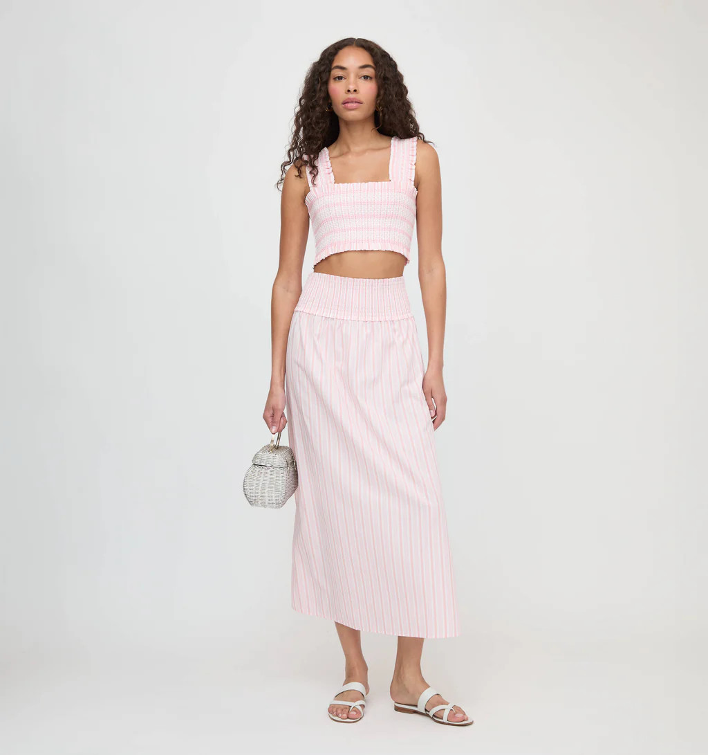 The Delphine Nap Skirt - Pink Variegated Stripe | Hill House Home US