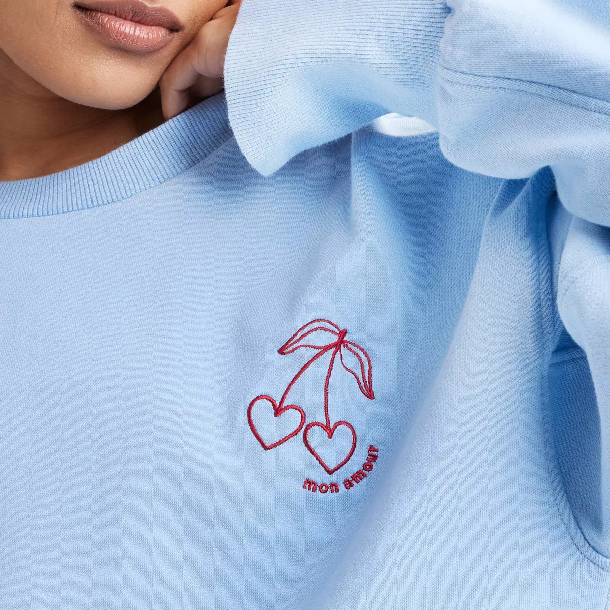 Women's Valentine's Day Graphic French Terry Crewneck Sweatshirt - JoyLab™ Cream M | Target