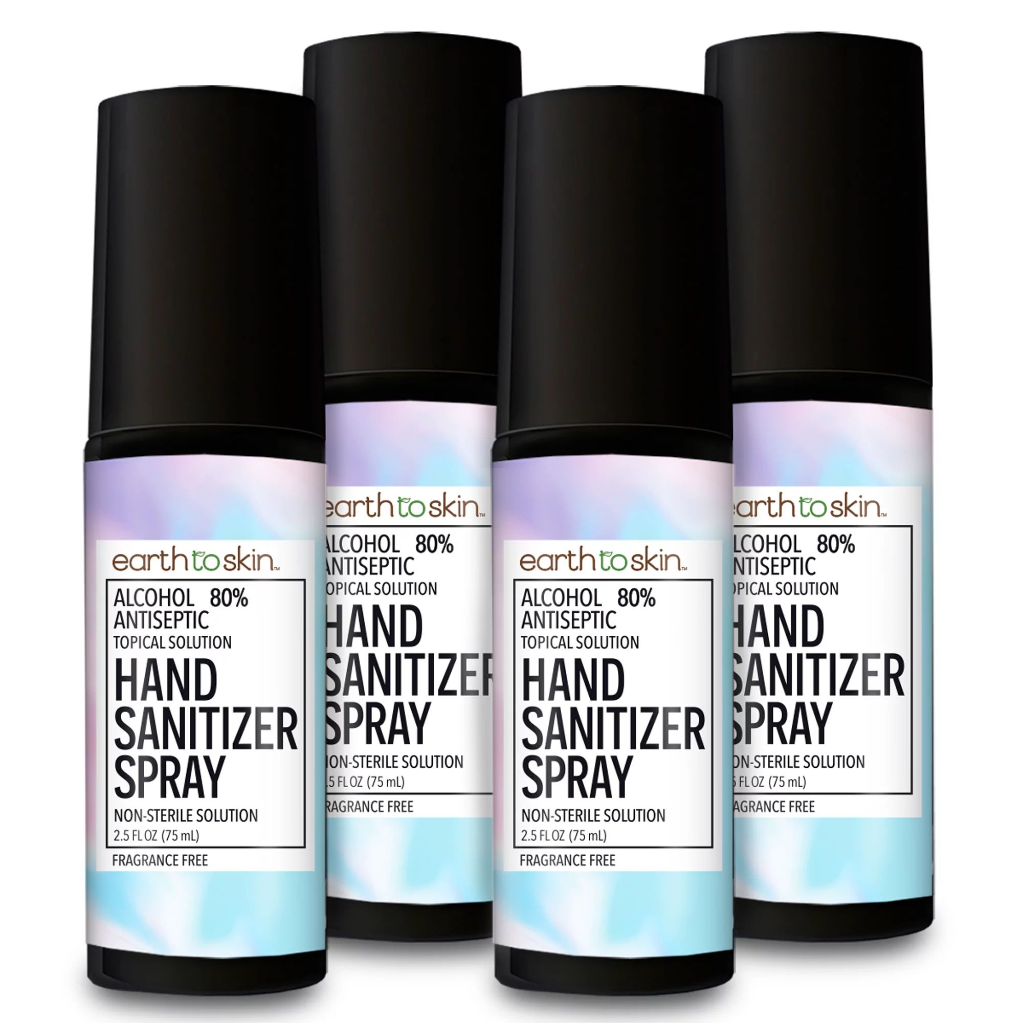 (4 Pack) Earth to Skin Hand Sanitizer Spray, Black 2.5 oz | Walmart (US)