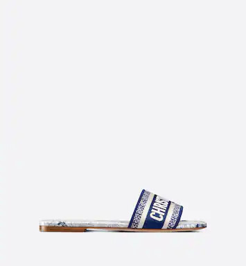 Dway Slide Blue Multicolor Cotton with Rêve d'Infini Embroidery | DIOR | Dior Couture
