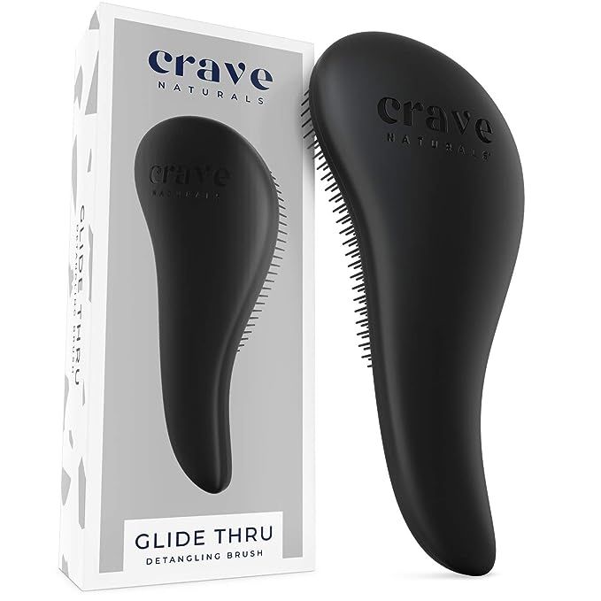 Crave Naturals Glide Thru Detangling Brush for Kids & Adult Hair - Detangler Hairbrush for Natura... | Amazon (US)