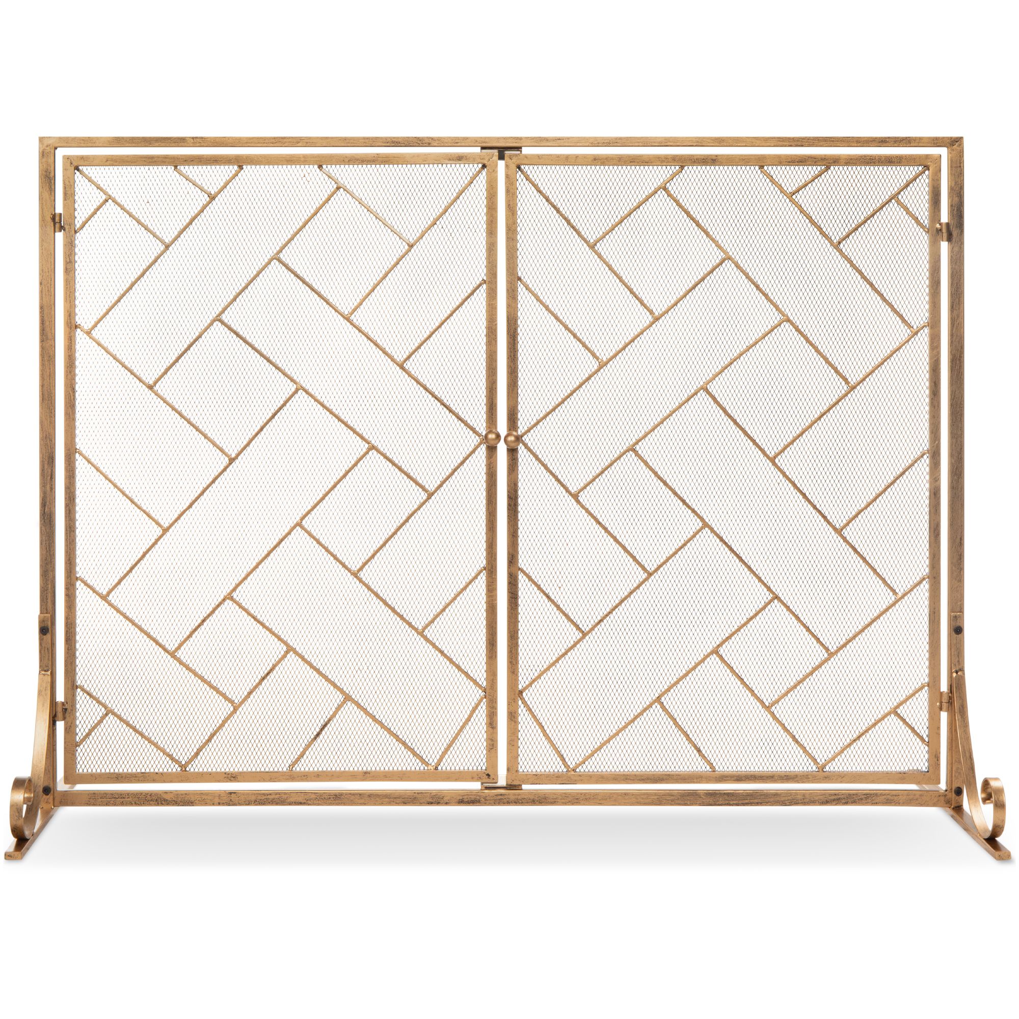 Best Choice Products 44x33in 2-Panel Handcrafted Wrought Iron Geometric Fireplace Screen with Mag... | Walmart (US)