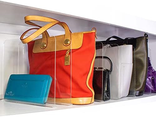 Bee Neat Clear Acrylic Tall Shelf Dividers for Closet Organizer, Clothes, Purses, Books, Library,... | Amazon (US)