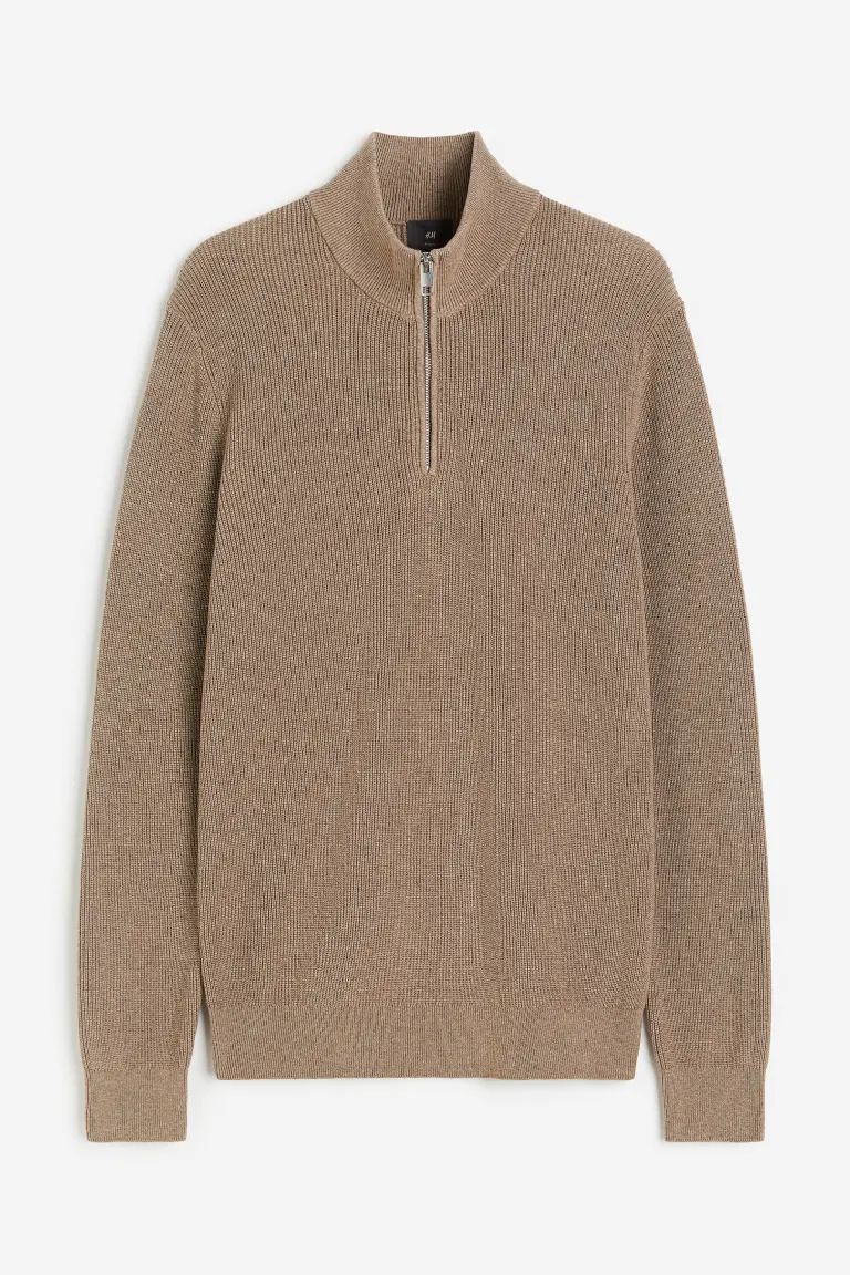 Slim Fit Sweater - Dark beige - Men | H&M US | H&M (US + CA)