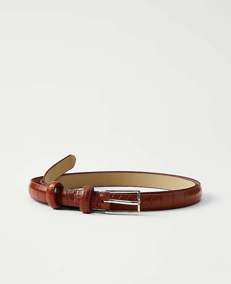 Crocodile Print Skinny Belt | Ann Taylor (US)