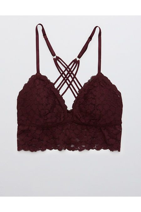 Aerie Animal Lace Padded Strappy Bralette | American Eagle Outfitters (US & CA)