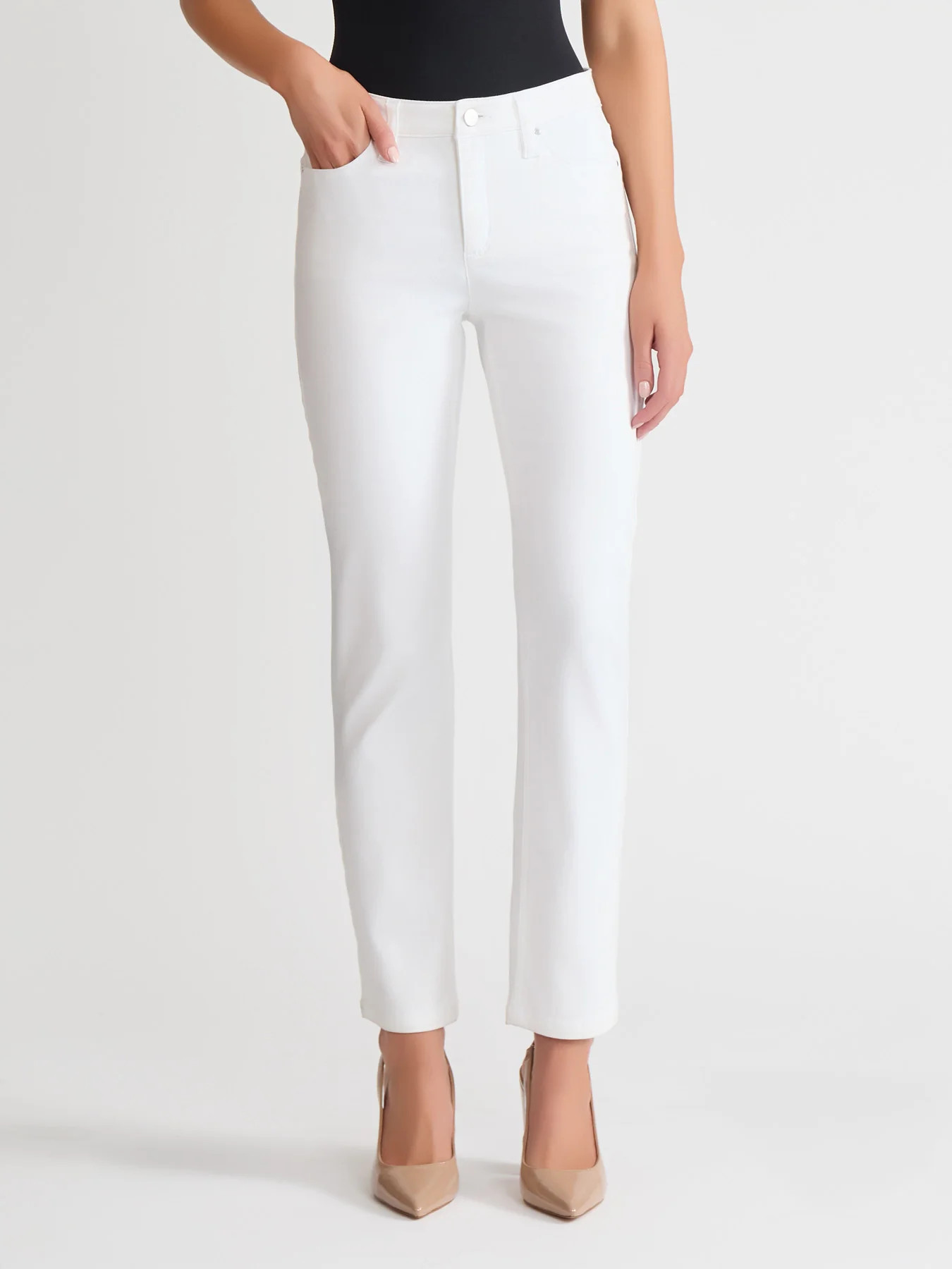 Lexington Straight Leg Jeans, Soft White | Jones New York
