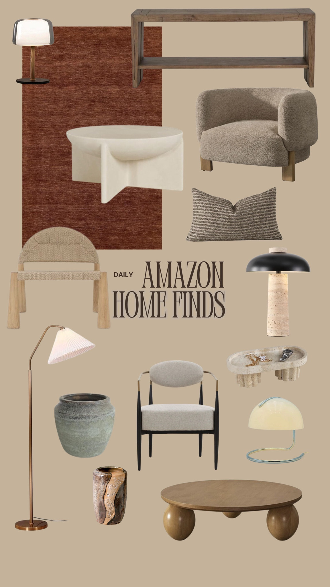 daily amazon home finds

lighting, area rug, console, coffee table, dining chair, accent chair

#LTKHome