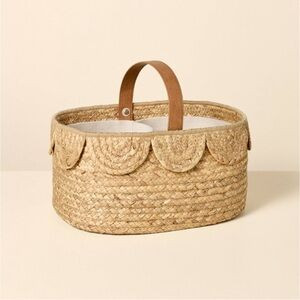 Hearth & Hand Magnolia Natural Woven Scalloped Baby Diaper Caddy | Poshmark