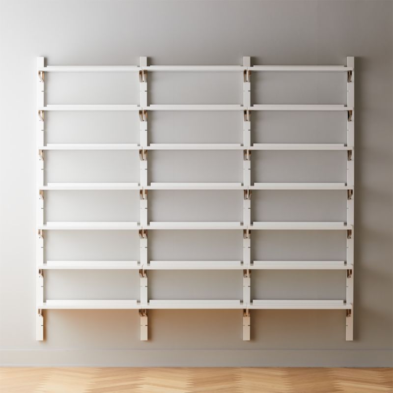 White High-Gloss Triple Modular Wall Shelf 88" | CB2 | CB2